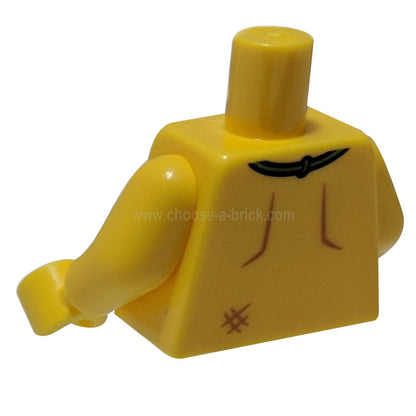 LEGO® muscled yellow torso 973pb4135c01 with tattoo - backside