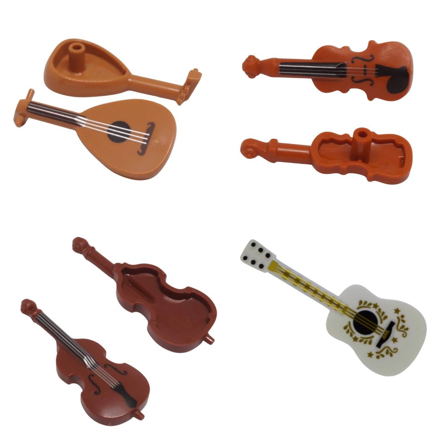 LEGO® musical instrument accessory bundle with violin guitar and string instrument pieces