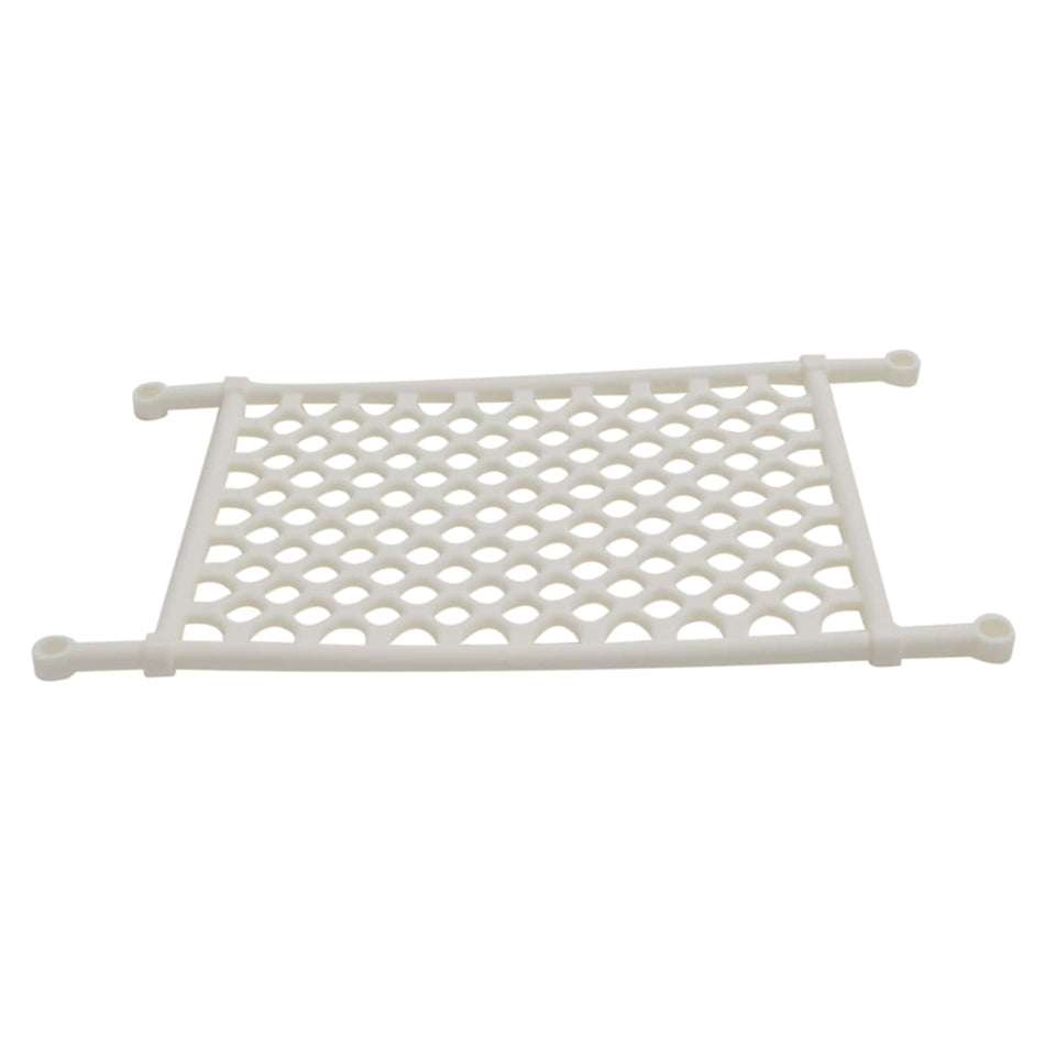 LEGO® plastic net piece 8 x 14 lattice in white, flexible net element used for traps, cages, and scenery builds
