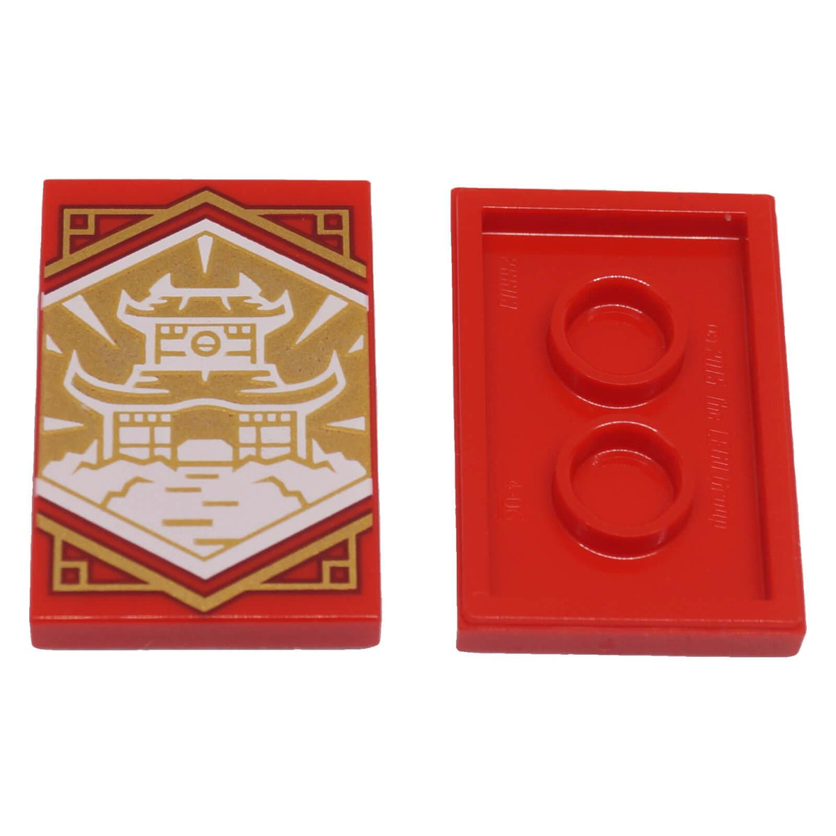 LEGO NINJAGO 26603pb220 Wisdom Banner red 2 x 3 tile with white dojo temple and gold background