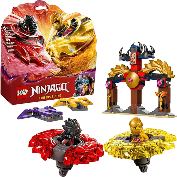 LEGO NINJAGO Dragon Spinjitzu Battle Pack 71826 dual spinner set with arena and minifigures