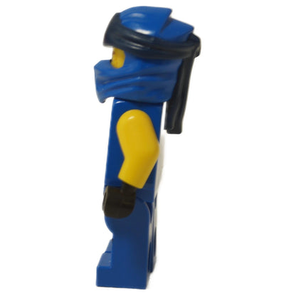 Side view of LEGO® NINJAGO Jay Minifigure (njo0688) showing blue mask and yellow arms.