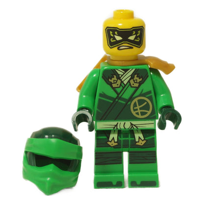 LEGO® NINJAGO Lloyd minifigure njo0929 from Dragons Rising showing alternate masked face print and green ninja outfit.