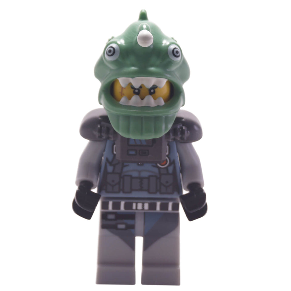 LEGO® NINJAGO Movie Shark Army Angler coltlnm13 minifigure with Sand Green anglerfish helmet, white teeth and Pearl Dark Gray scuba tank