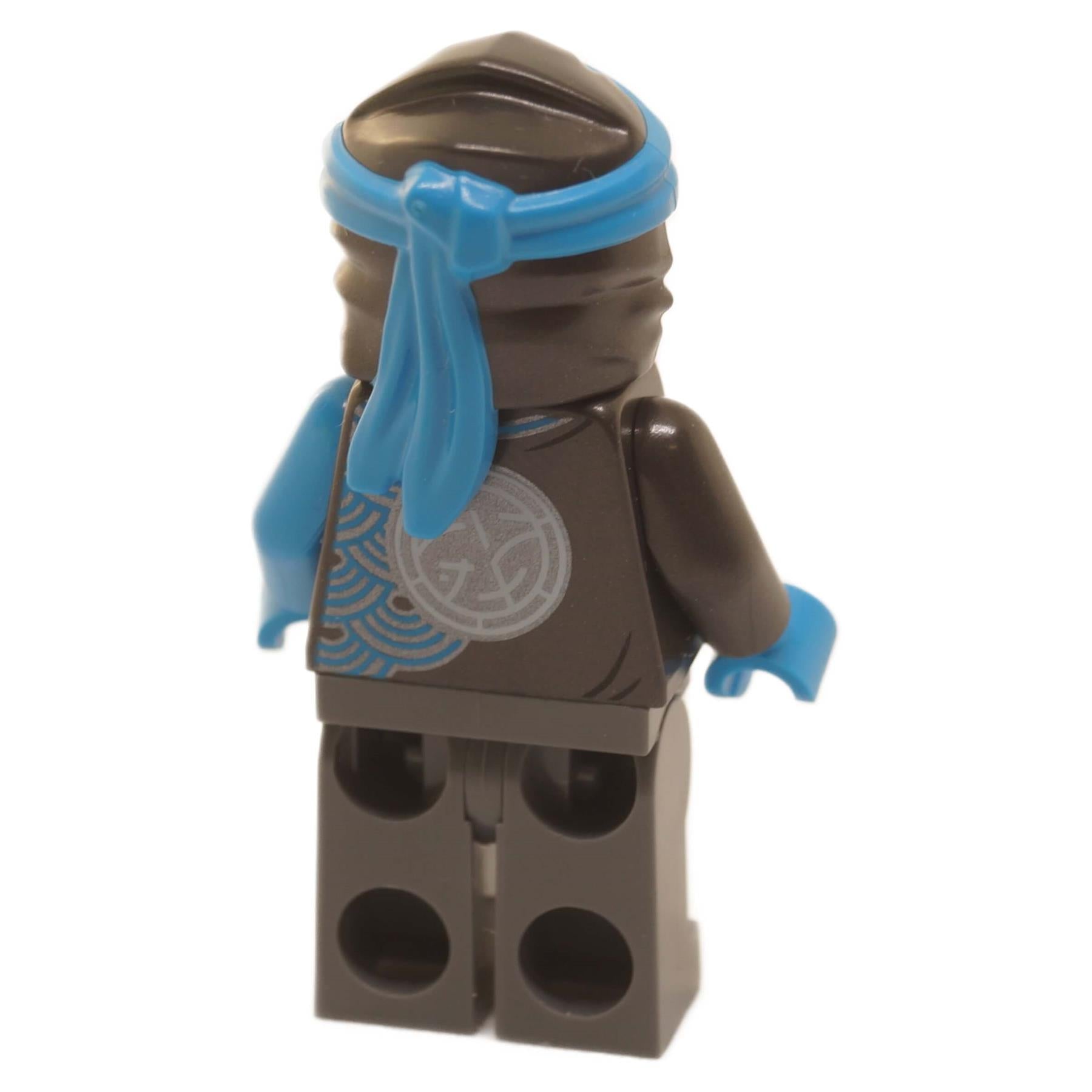 LEGO Ninjago Nya Core Minifigure njo0753 with azure mask and gunmetal armor back profile view