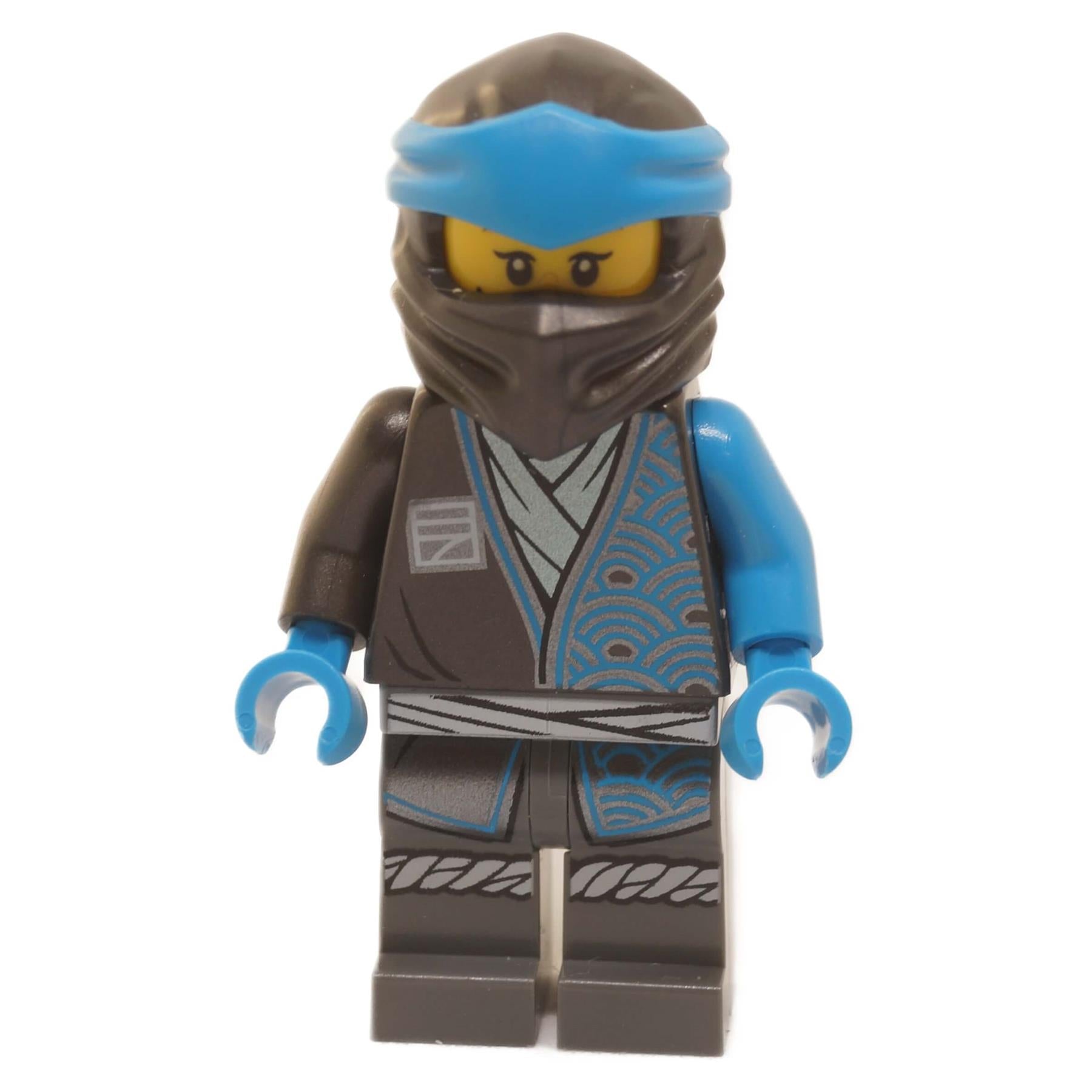 LEGO Ninjago Nya Core Minifigure njo0753 with azure mask and gunmetal armor front view
