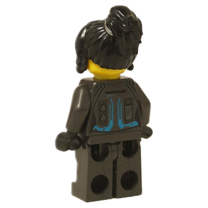 Back view of LEGO® NINJAGO Nya Minifigure (njo0482) featuring blue back print and detailed armor design.