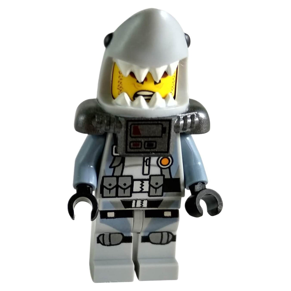LEGO® NINJAGO Shark Army Great White minifigure njo0361 with shark-head mask, scuba suit and air tanks from The LEGO NINJAGO Movie