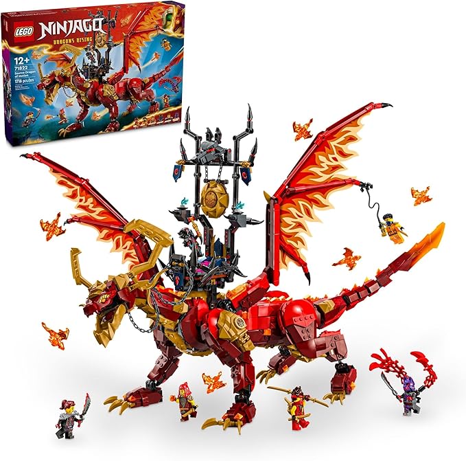LEGO NINJAGO Source Dragon of Motion 71822 large articulated dragon set with minifigures