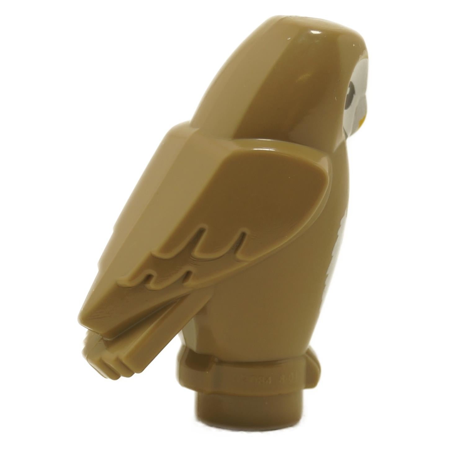 LEGO owl dark tan 92084pb06 bird animal figure back side view showing wings and tail