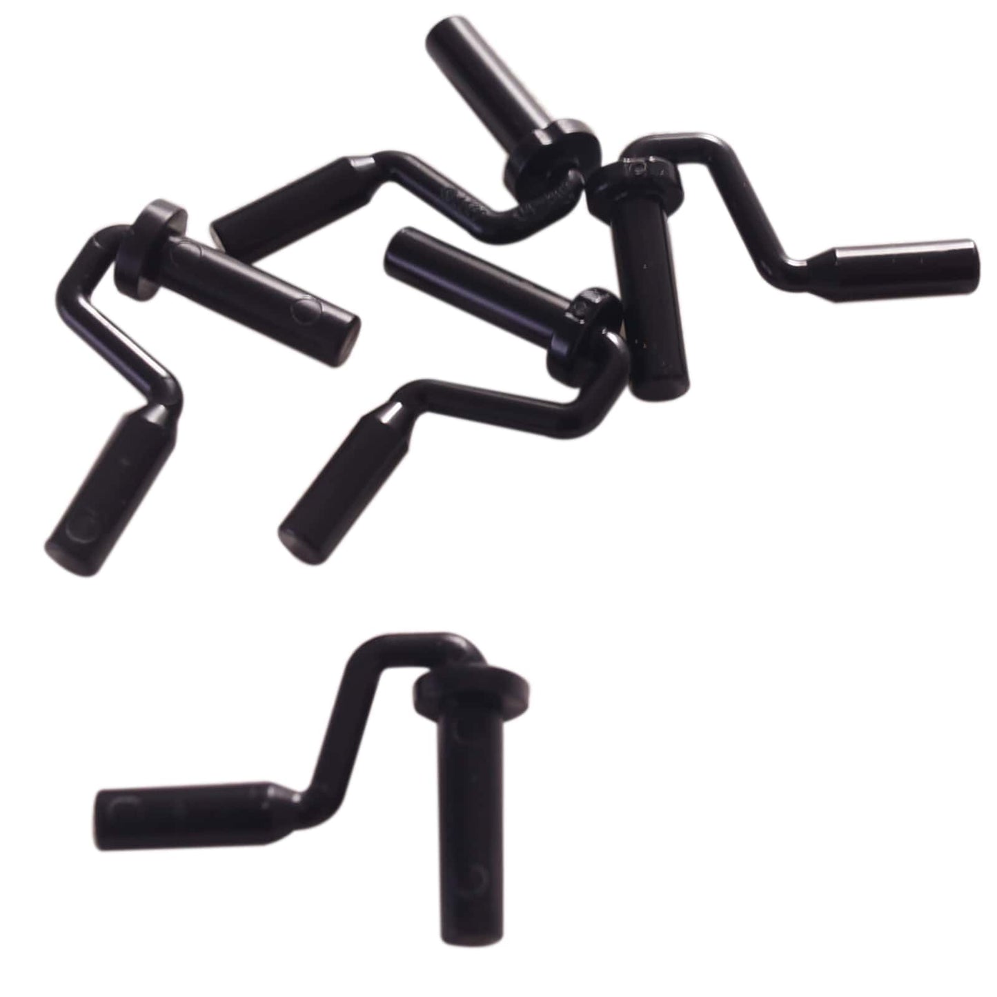 LEGO® Minifigure paint roller brush handle (12885) in black, a small angled tool piece for accessory builds.

