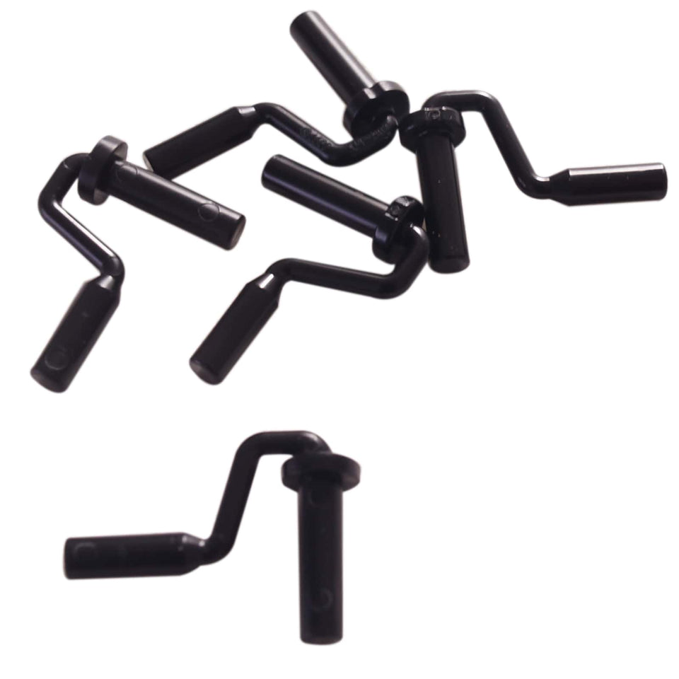 LEGO® Minifigure paint roller brush handle (12885) in black, a small angled tool piece for accessory builds.
