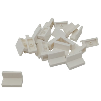 LEGO® Paneel 1 x 2 x 1 met afgeronde hoeken (4865b) in wit, met een gladde gebogen rand en open achterkant.
