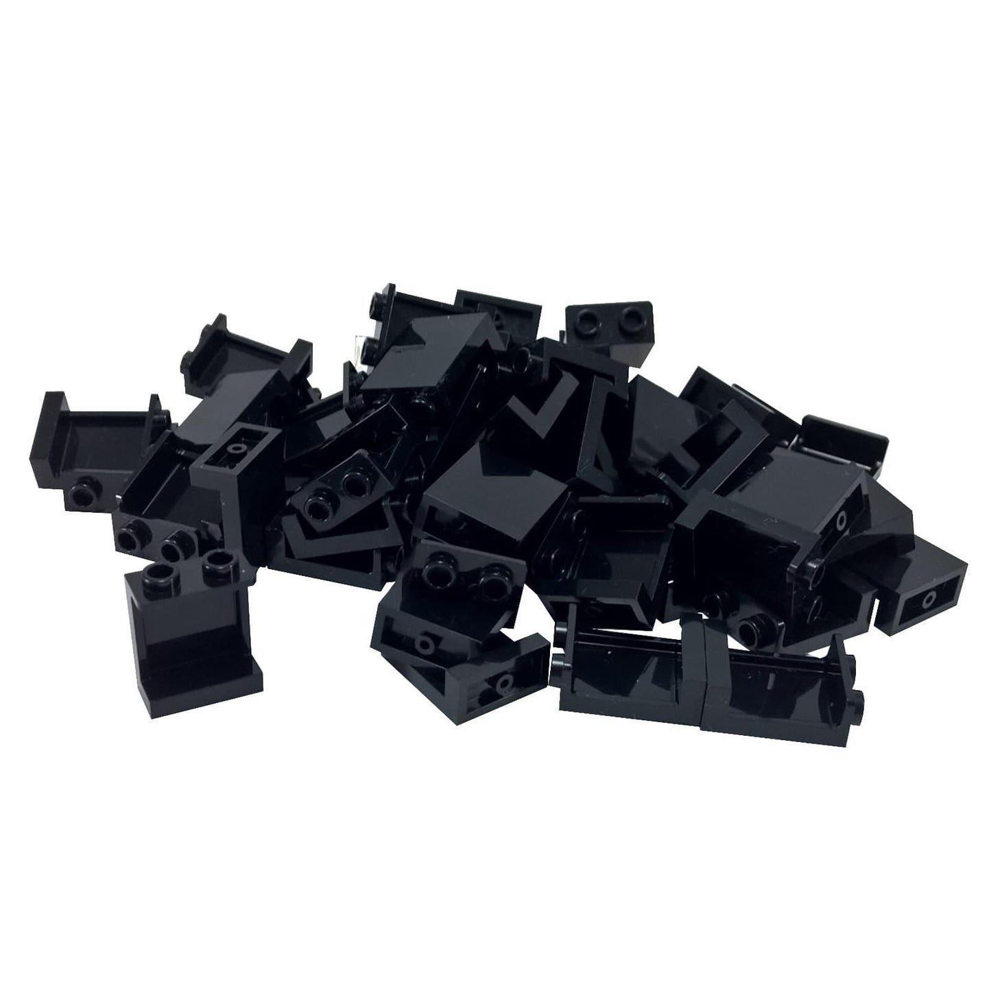 LEGO® pannello 1 x 2 x 2 con supporti laterali e perni cavi, superficie verticale liscia per pareti pulite e dettagli strutturali, colore nero

