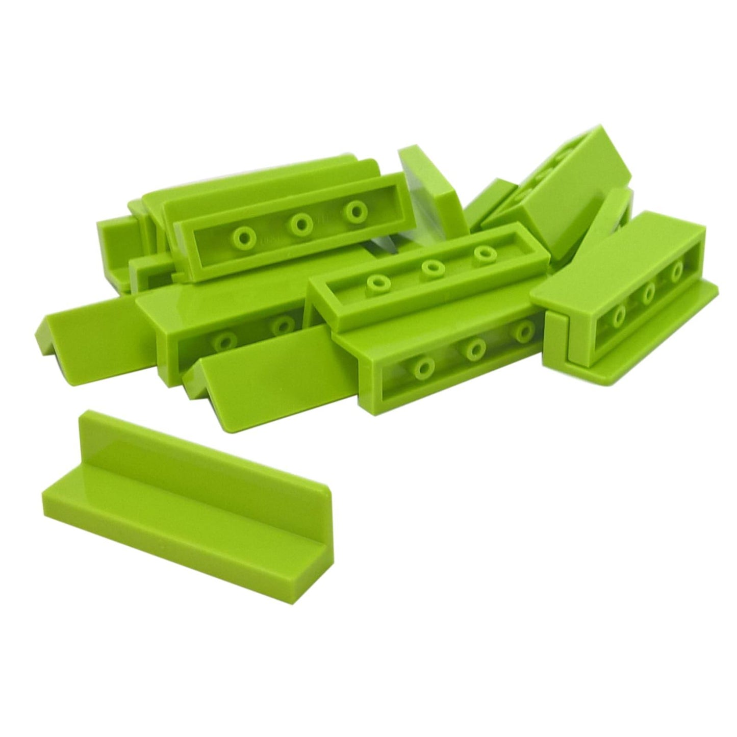 LEGO® Panneau 1 x 4 x 1 en vert lime, panneau rectangulaire classique utilisé pour les murs et les détails.
