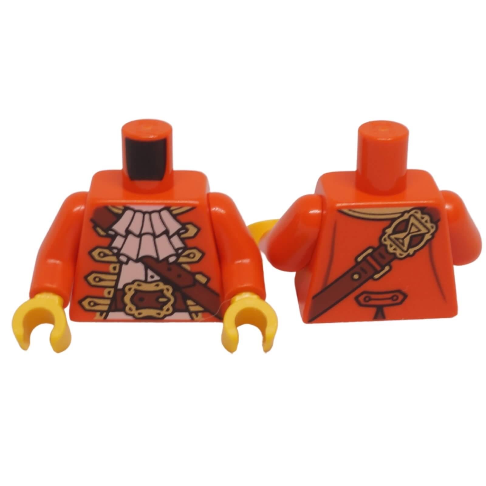 LEGO pirate jacket torso with neck ruffle and hourglass print 973pb6156c01