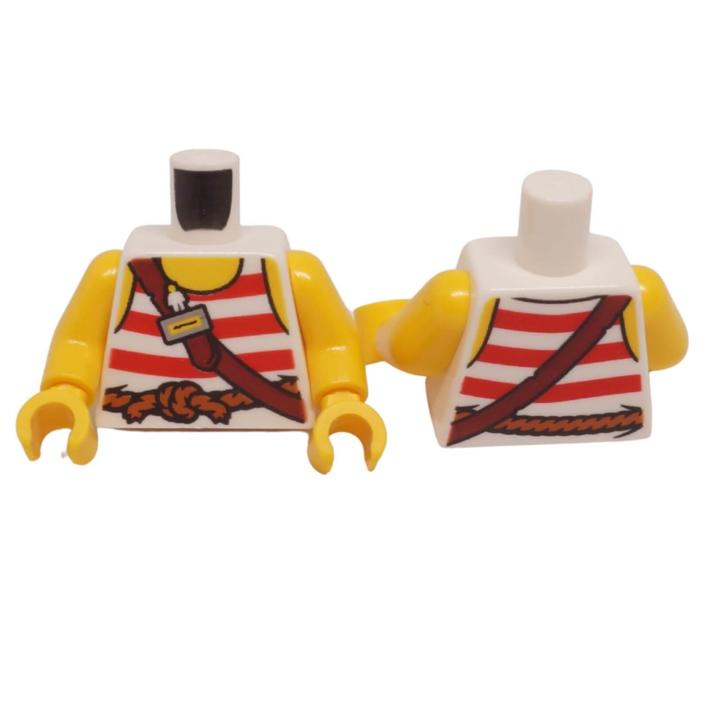 LEGO pirate torso with striped tank top rope belt and shoulder strap 973pb5628c01