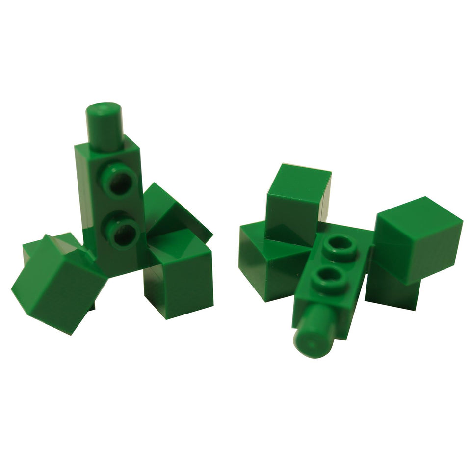 Pièce de corps de creeper pixelisé Vert avec des pieds cubiques, pièce de figurine en bloc de style Minecraft.
