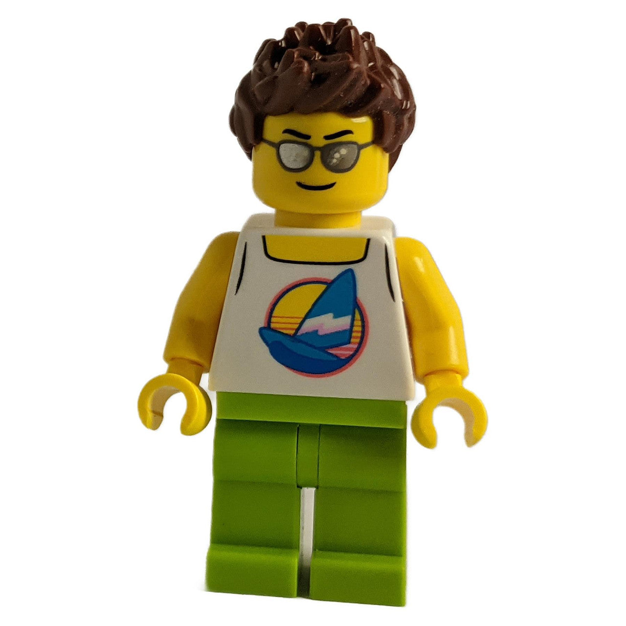 LEGO plane passenger minifigure cty1196 tank top sailboat lime legs
