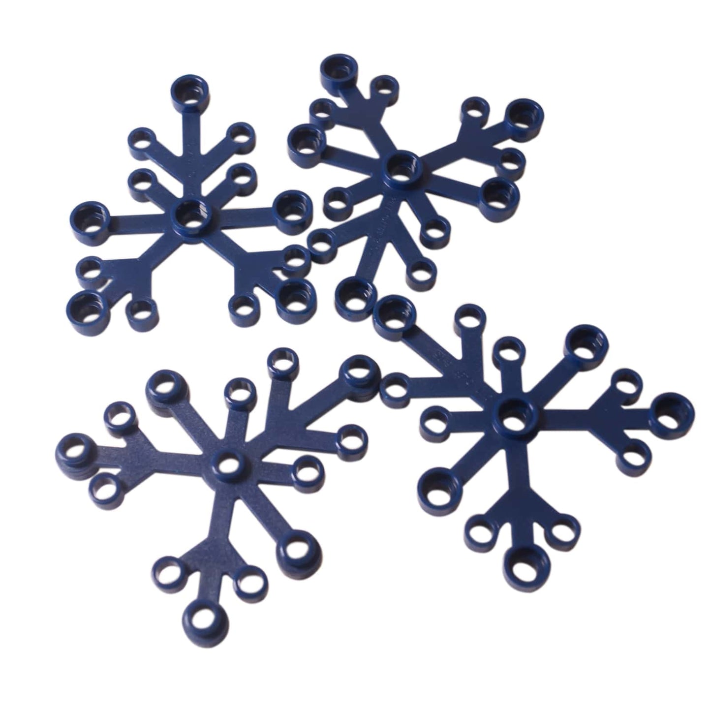 LEGO® Plant Leaves 6 x 5 in dark blue, featuring six curved leaf segments connected at a central hub.
