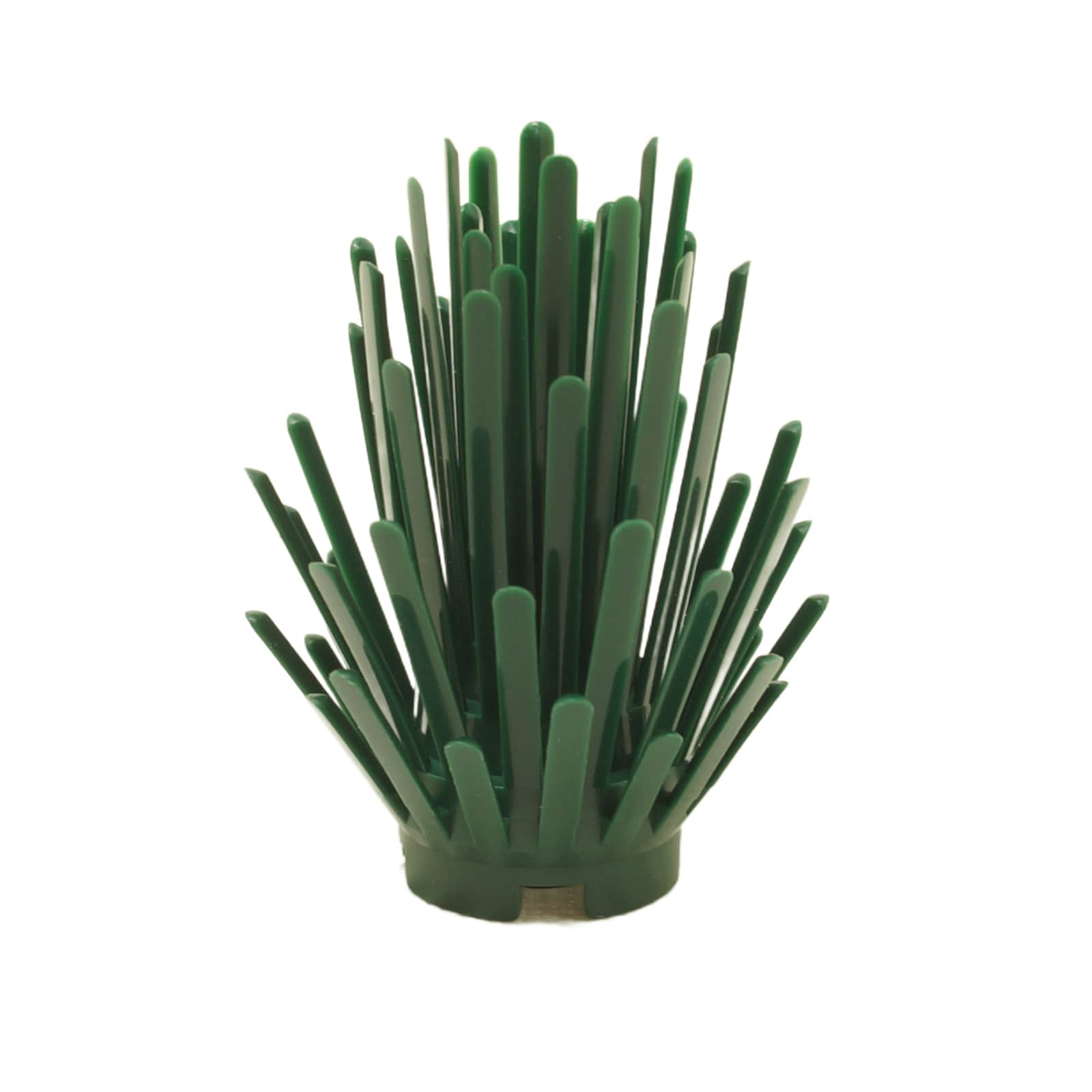 LEGO® 식물 가시 덤불 2 x 2 x 4, 가시가 있는 잎사귀로, 식물 및 조경 빌드에 사용되며, 다크 그린색
