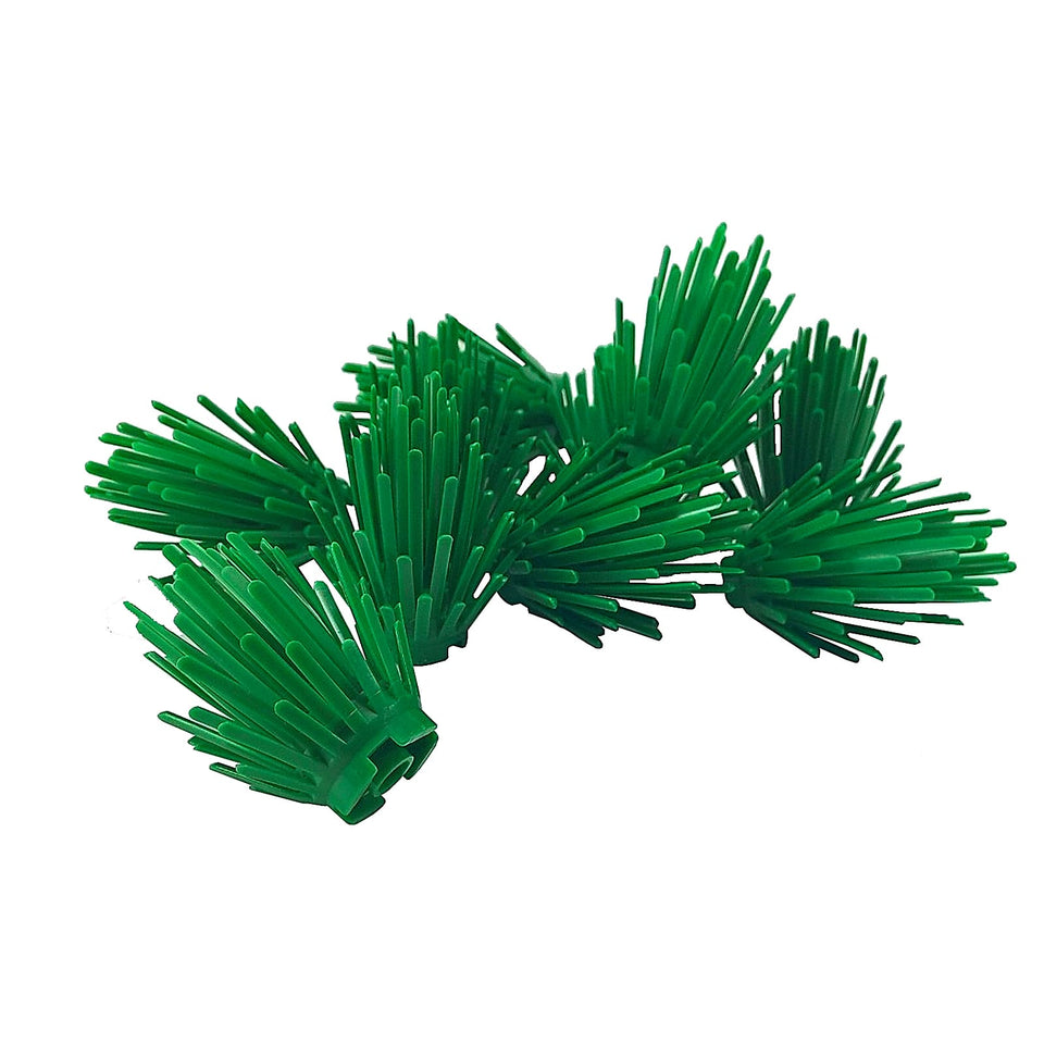 LEGO® plant prickly bush 2 x 2 x 4 with spiked foliage, used for vegetation and landscape builds, green color
