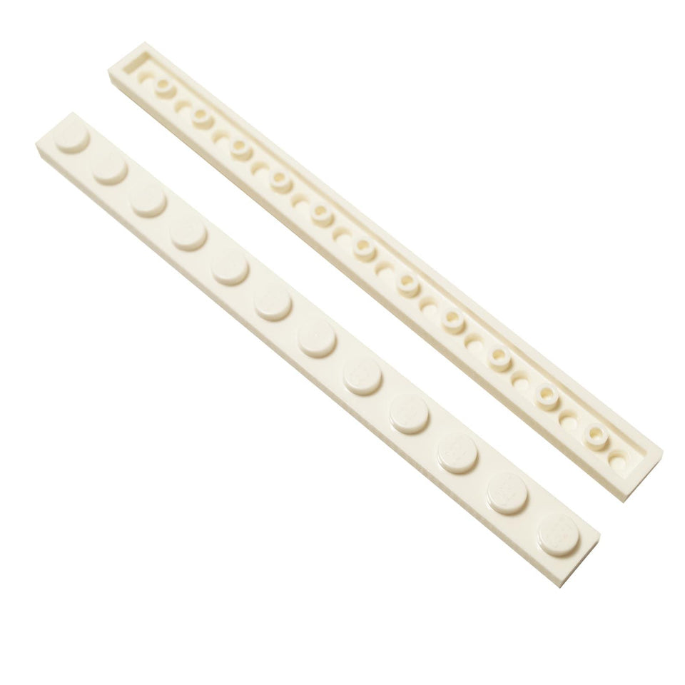 LEGO® Platte 1 x 12, gerades Stück, langes flaches Element für strukturelle Unterstützung und saubere Kanten, weiße Farbe
