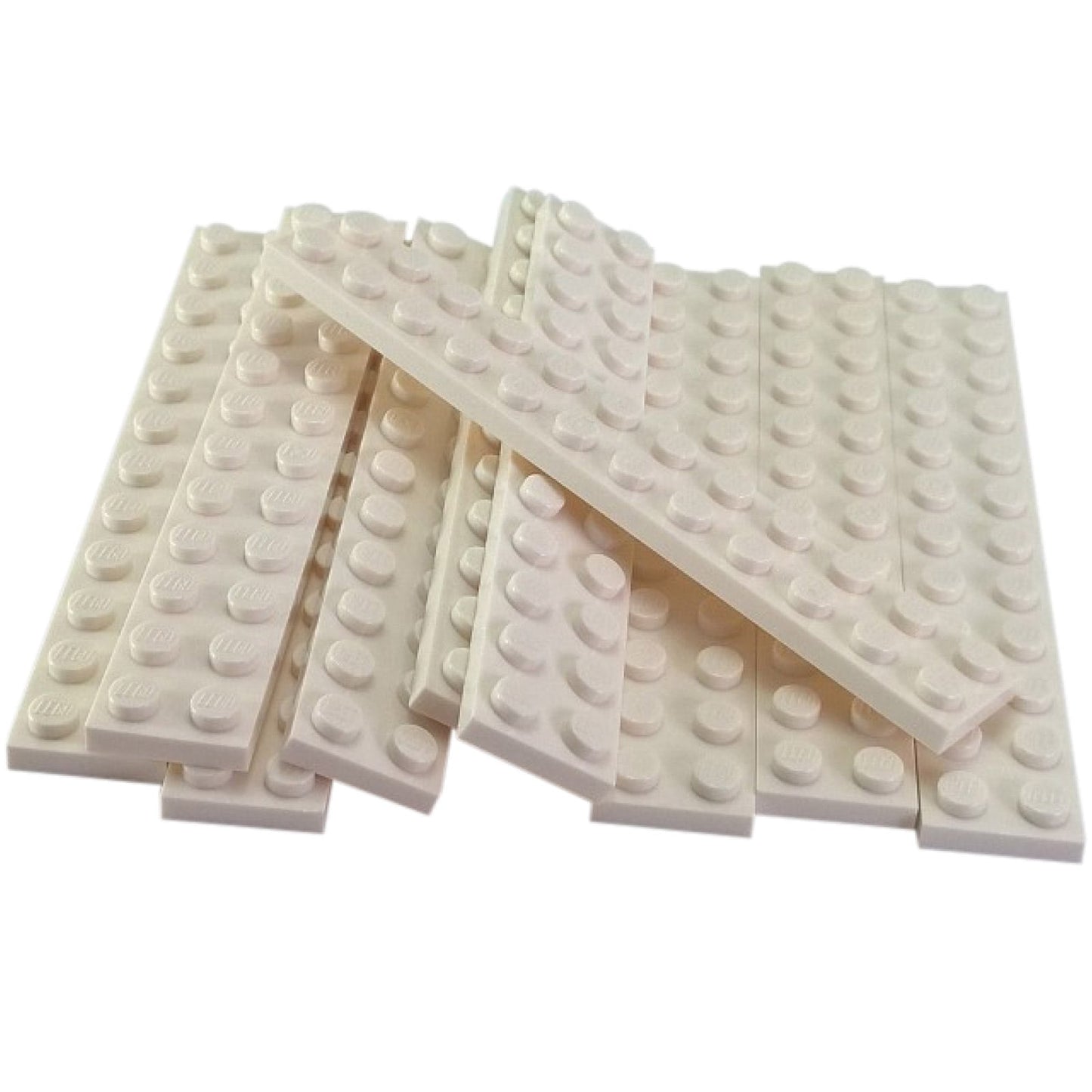 LEGO® Piastra 2 x 12 in bianco, una lunga piastra rettangolare da costruzione con dodici bottoni sopra.
