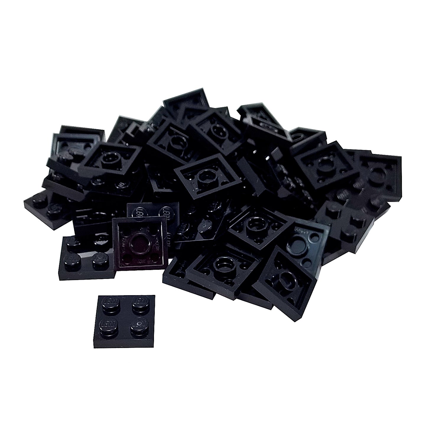 LEGO plate 2x2 flat building piece 3022 black