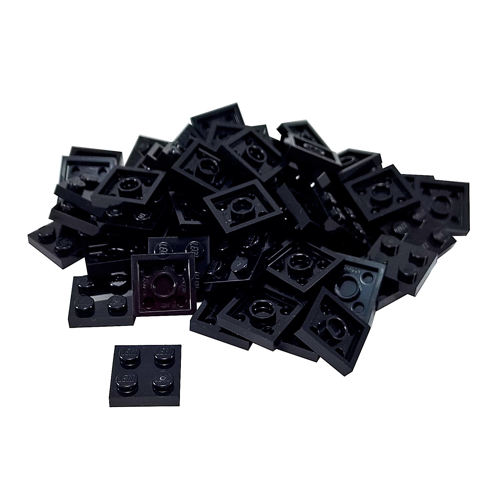 LEGO plate 2x2 flat building piece 3022 black