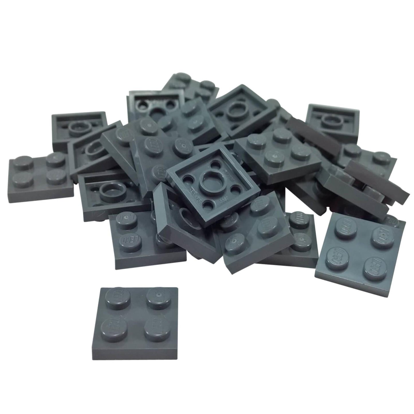 LEGO plate 2x2 flat building piece 3022 dark bluish gray