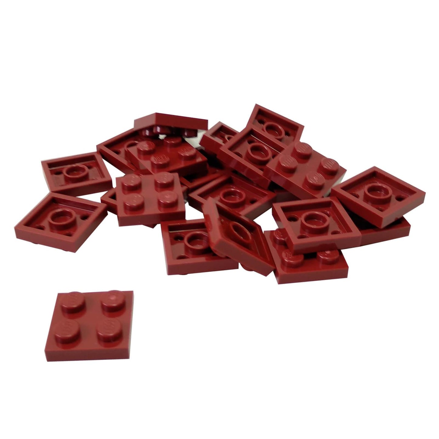 LEGO plate 2x2 flat building piece 3022 dark red