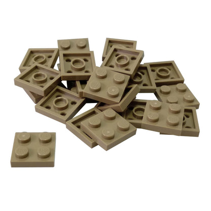 LEGO plate 2x2 flat building piece 3022 dark tan