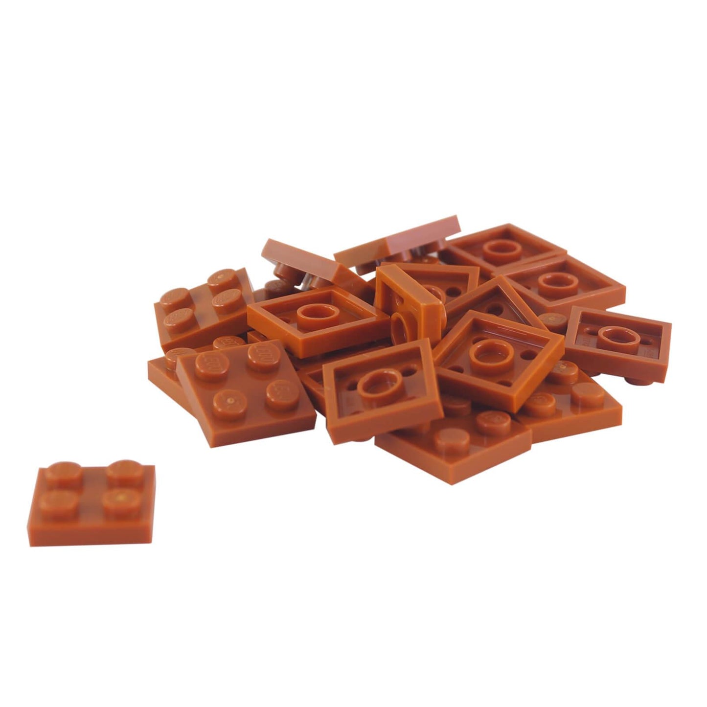 LEGO plate 2x2 flat building piece 3022 dark orange