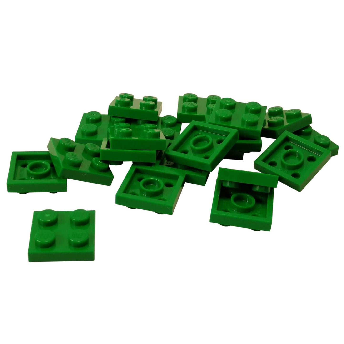 LEGO plate 2x2 flat building piece 3022 green