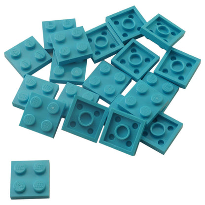 LEGO plate 2x2 flat building piece 3022 medium azure