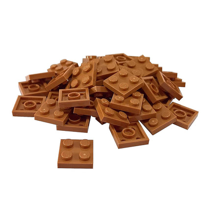 LEGO plate 2x2 flat building piece 3022 medium nougat