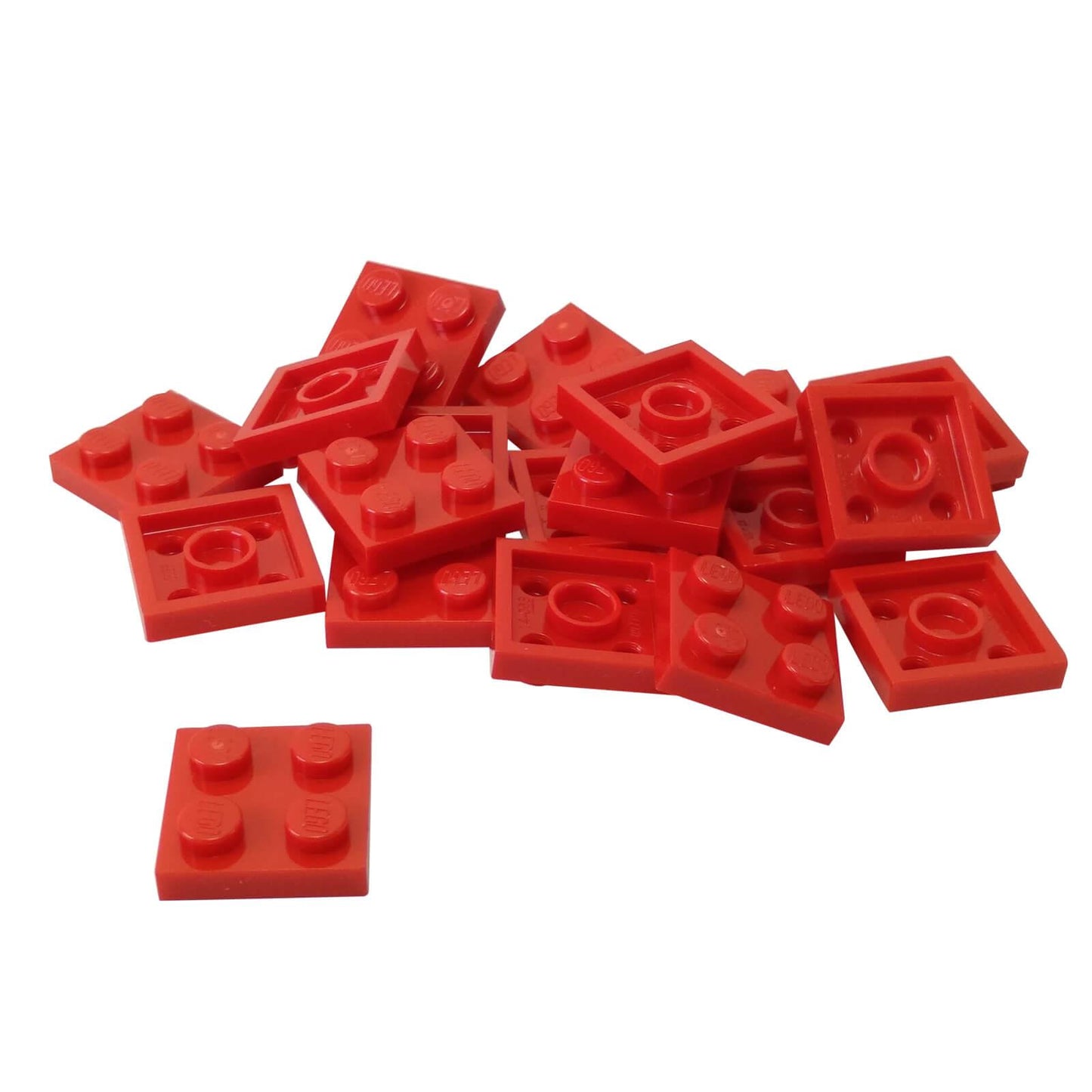 LEGO plate 2x2 flat building piece 3022 red