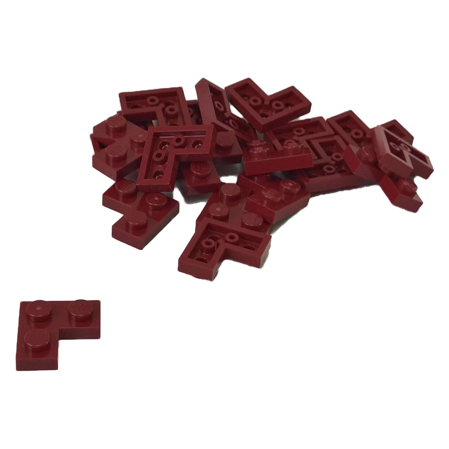 LEGO plate 2x2 corner part 2420 L shaped plate dark red