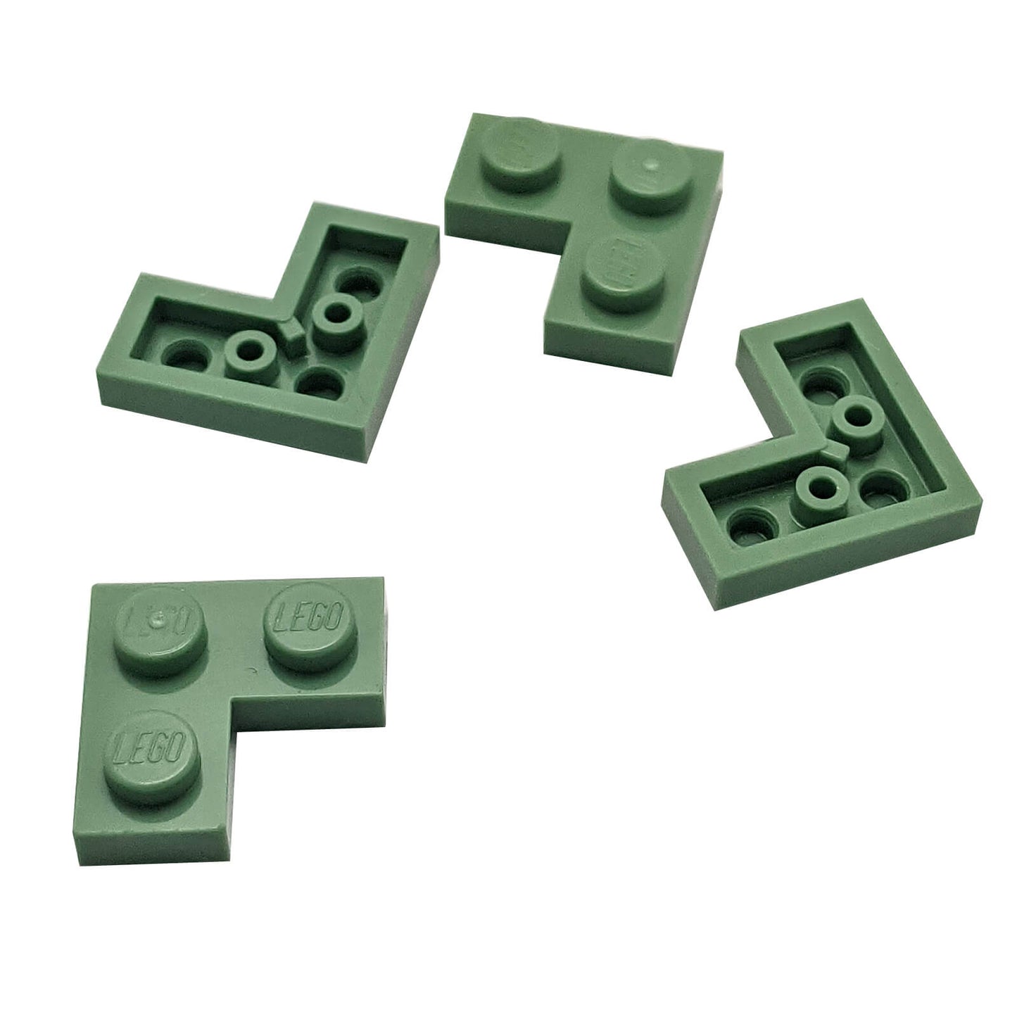 LEGO plate 2x2 corner part 2420 L shaped plate sad green