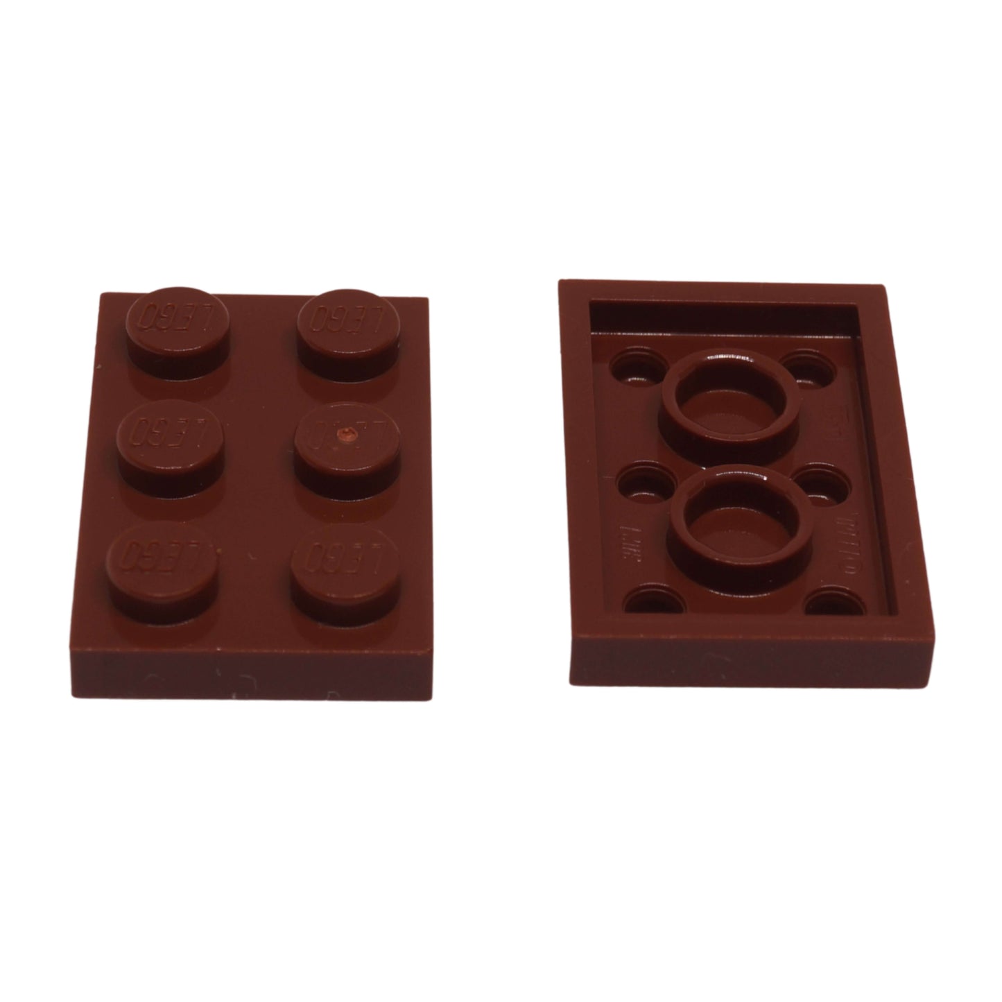 LEGO plate 2x3 flat building piece 3021 reddish brown