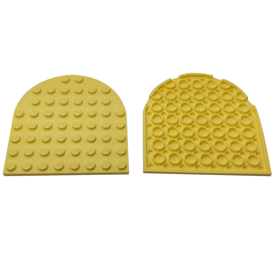LEGO round plate 8x8 rounded end part 41948 bright light yellow