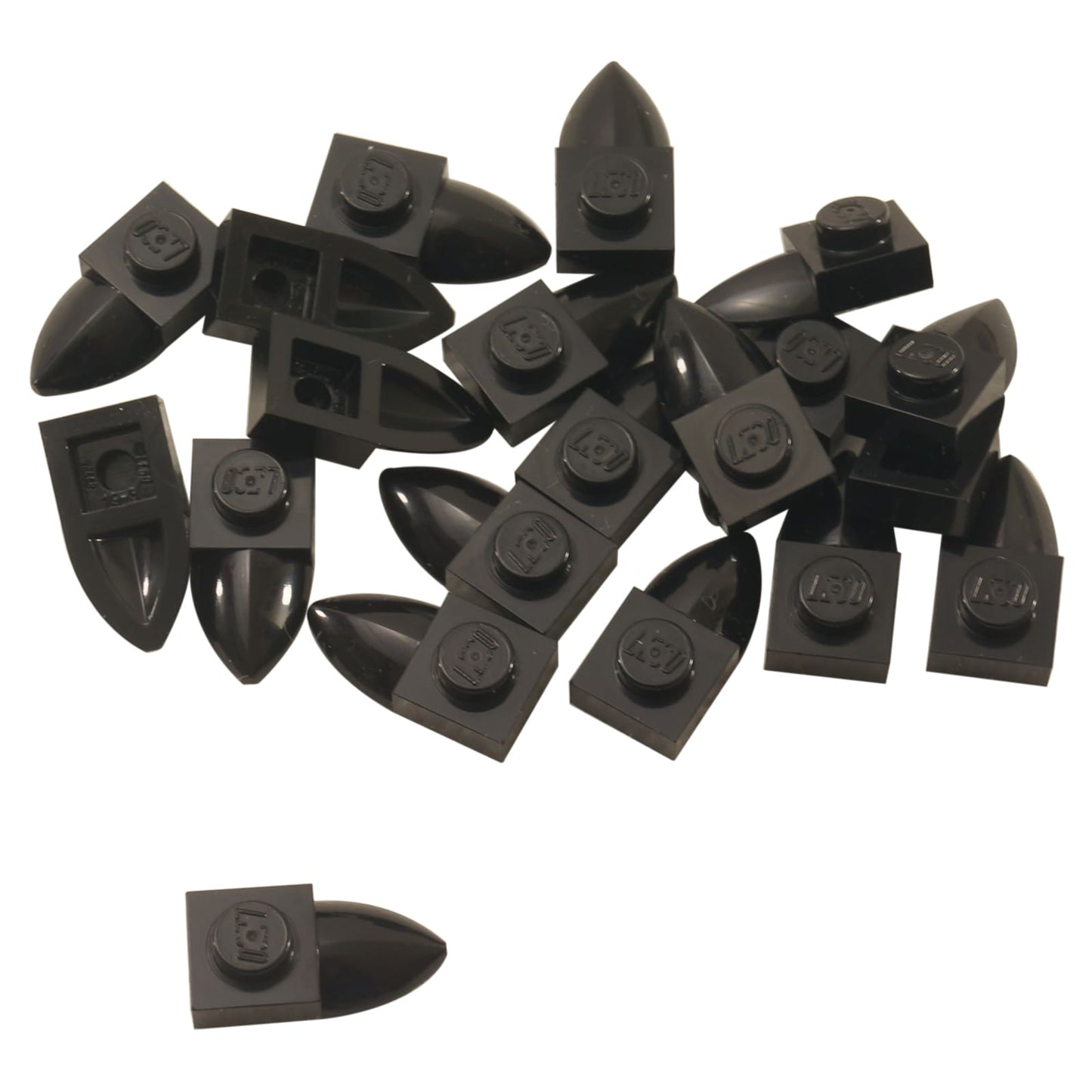 LEGO® piastretta modificata 1 x 1 con dente orizzontale, piccolo dettaglio sporgente per clip, creature o costruzioni meccaniche, colore nero

