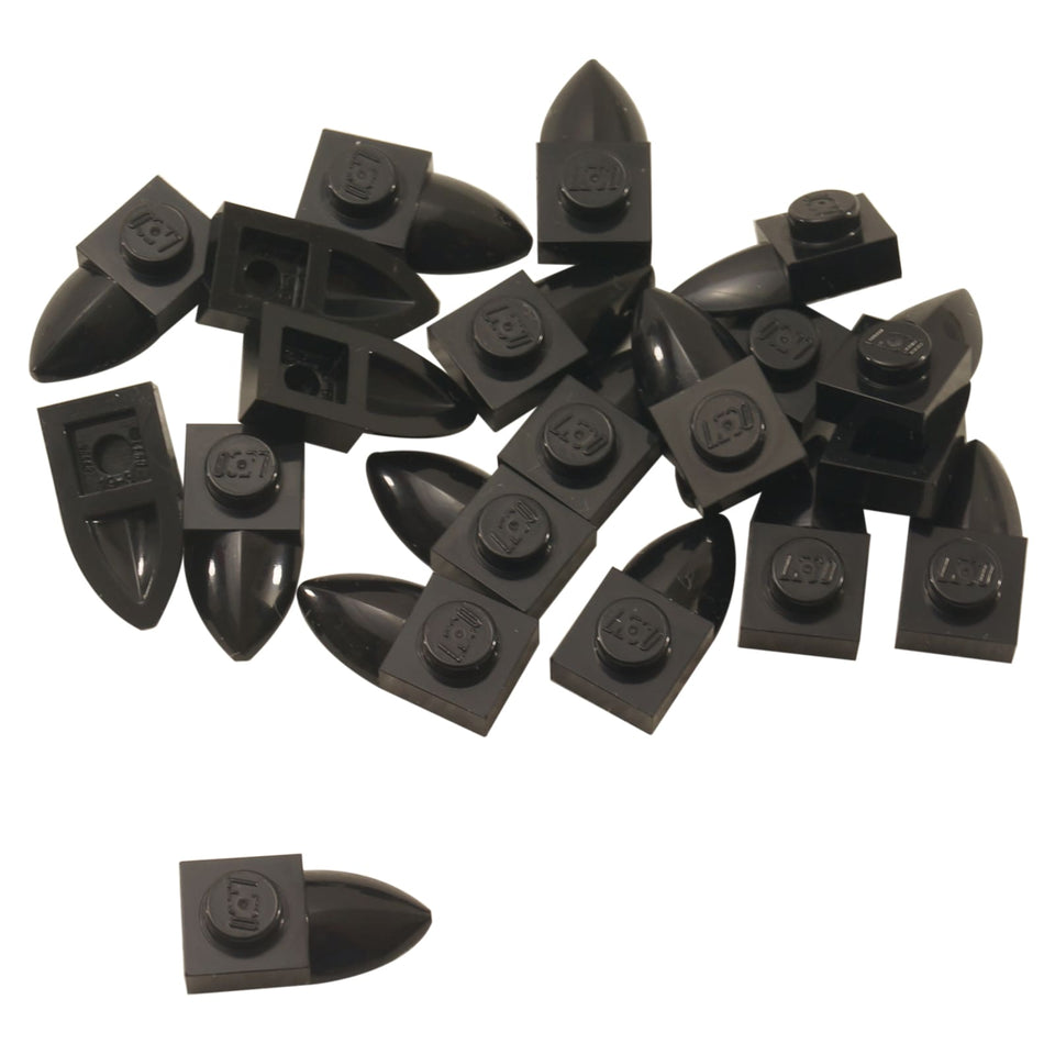 LEGO® plaque modifiée 1 x 1 avec dent horizontale, petit détail saillant pour clips, créatures ou constructions mécaniques, couleur noire

