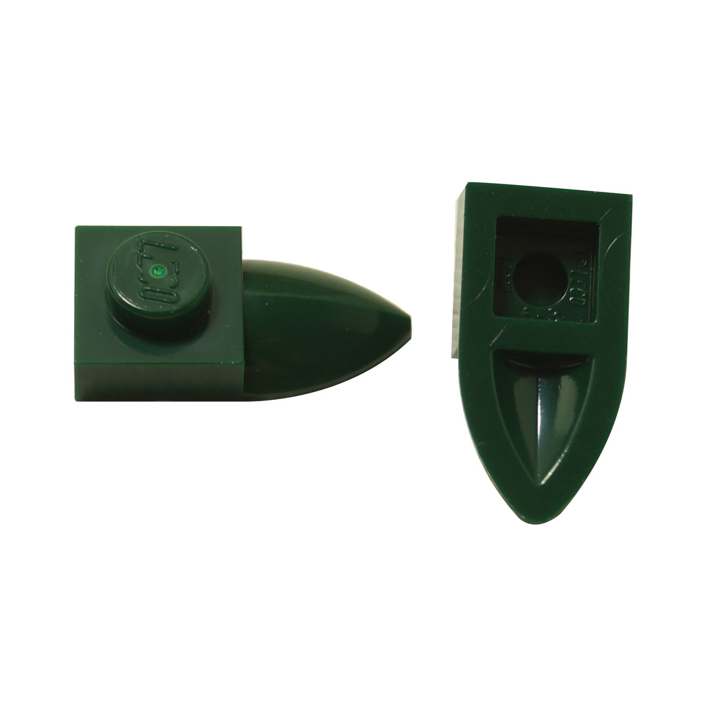 LEGO® piastretta modificata 1 x 1 con dente orizzontale, piccolo dettaglio sporgente per clip, creature o costruzioni meccaniche, colore verde scuro
