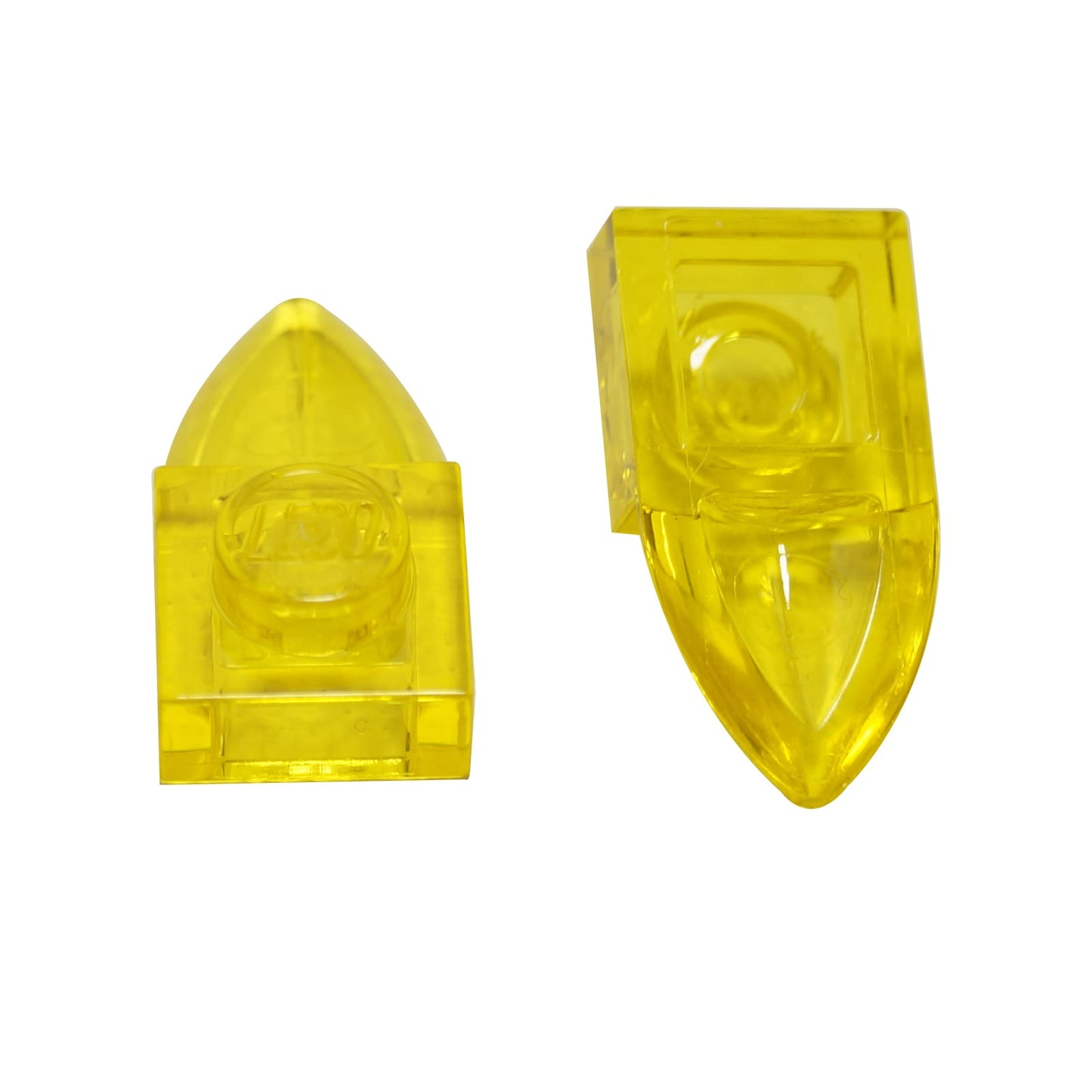 LEGO® piastretta modificata 1 x 1 con dente orizzontale, piccolo dettaglio sporgente per clip, creature o costruzioni meccaniche, colore giallo traslucido
