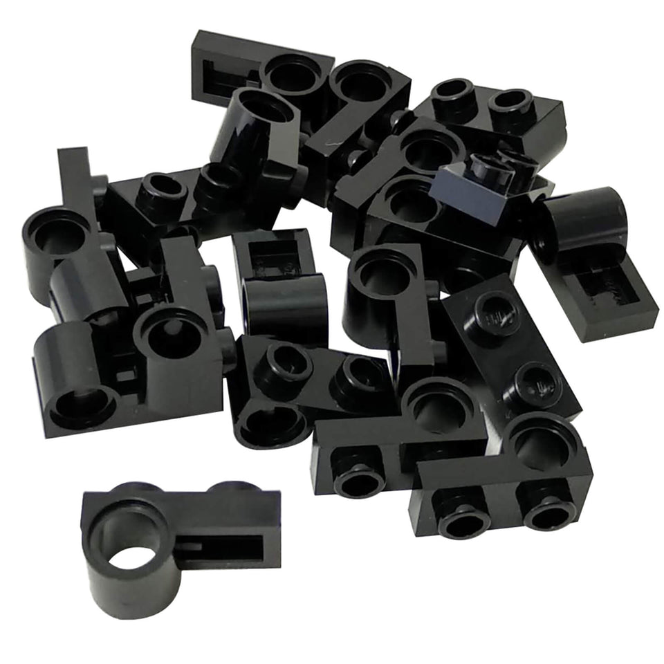 LEGO plate modified 1x2 with pin hole 18677 connection element,black