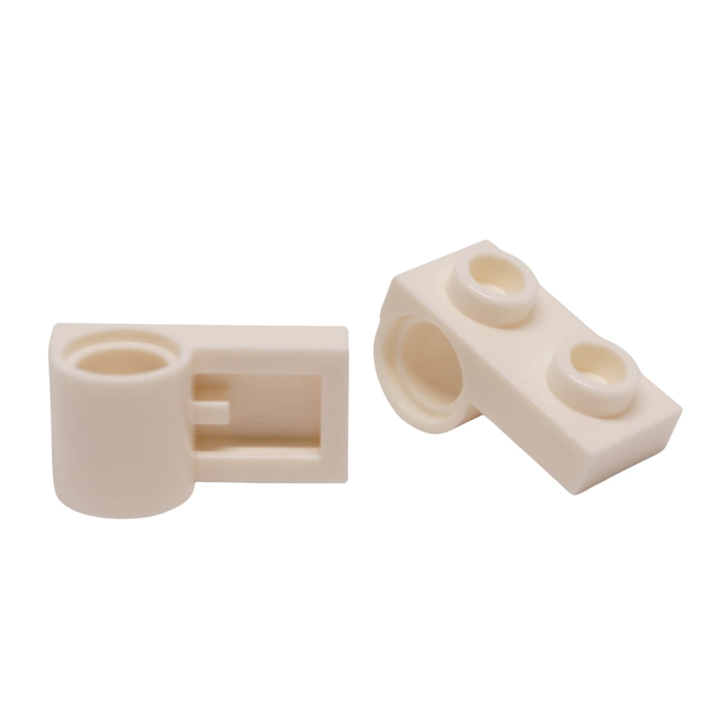LEGO plate modified 1x2 with pin hole 18677 connection element, white