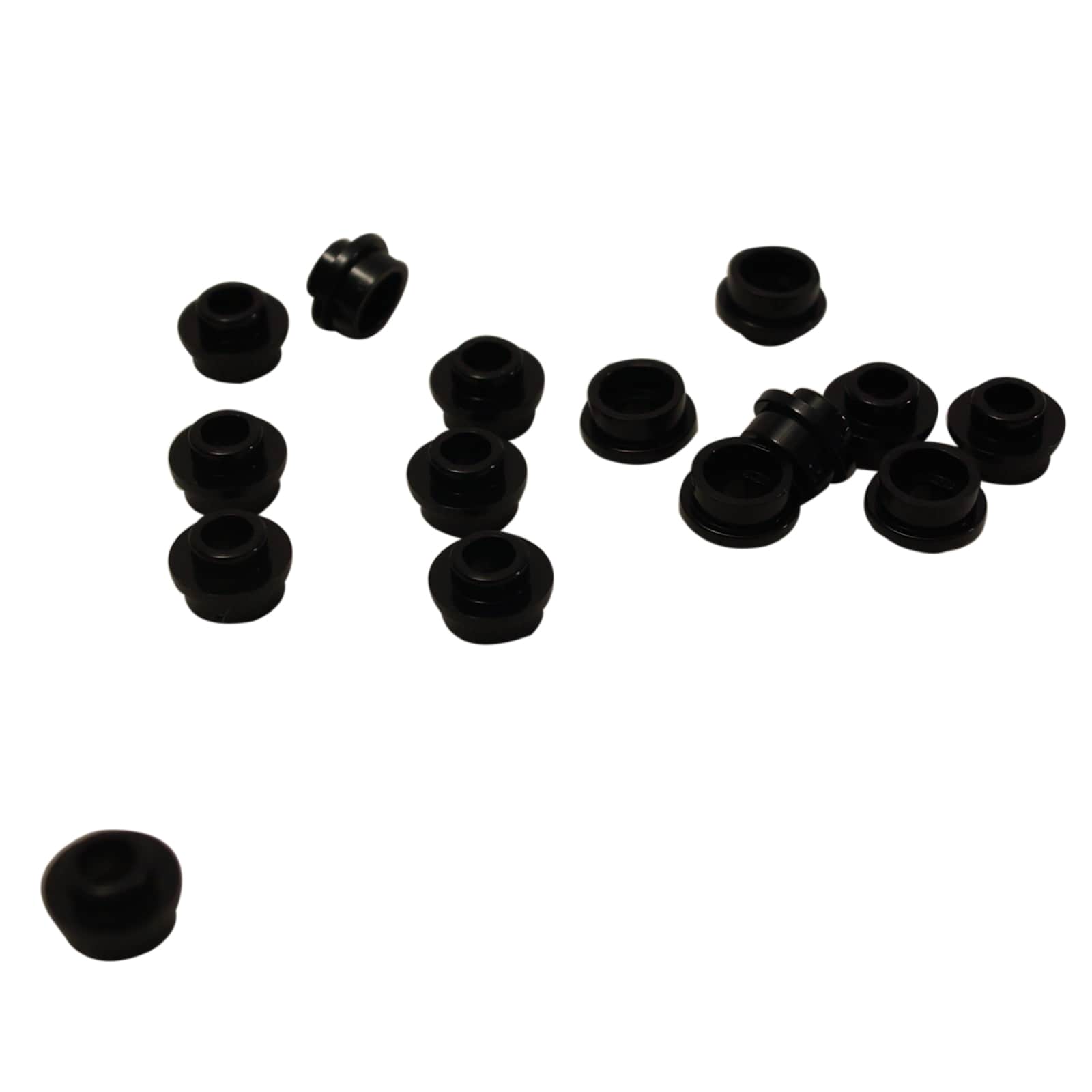 LEGO® round plate 1 x 1 with open stud, allows bar or clip connections for detailing and SNOT builds, black color
