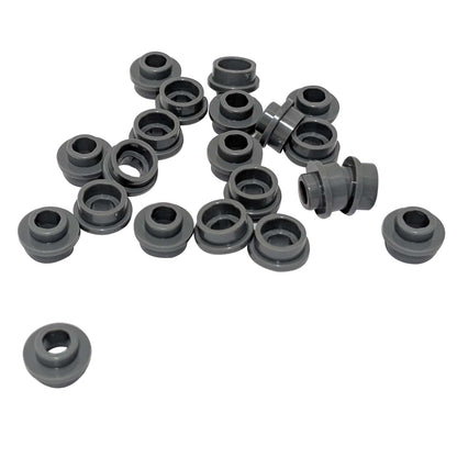 LEGO® round plate 1 x 1 with open stud, allows bar or clip connections for detailing and SNOT builds, dark bluish gray color
